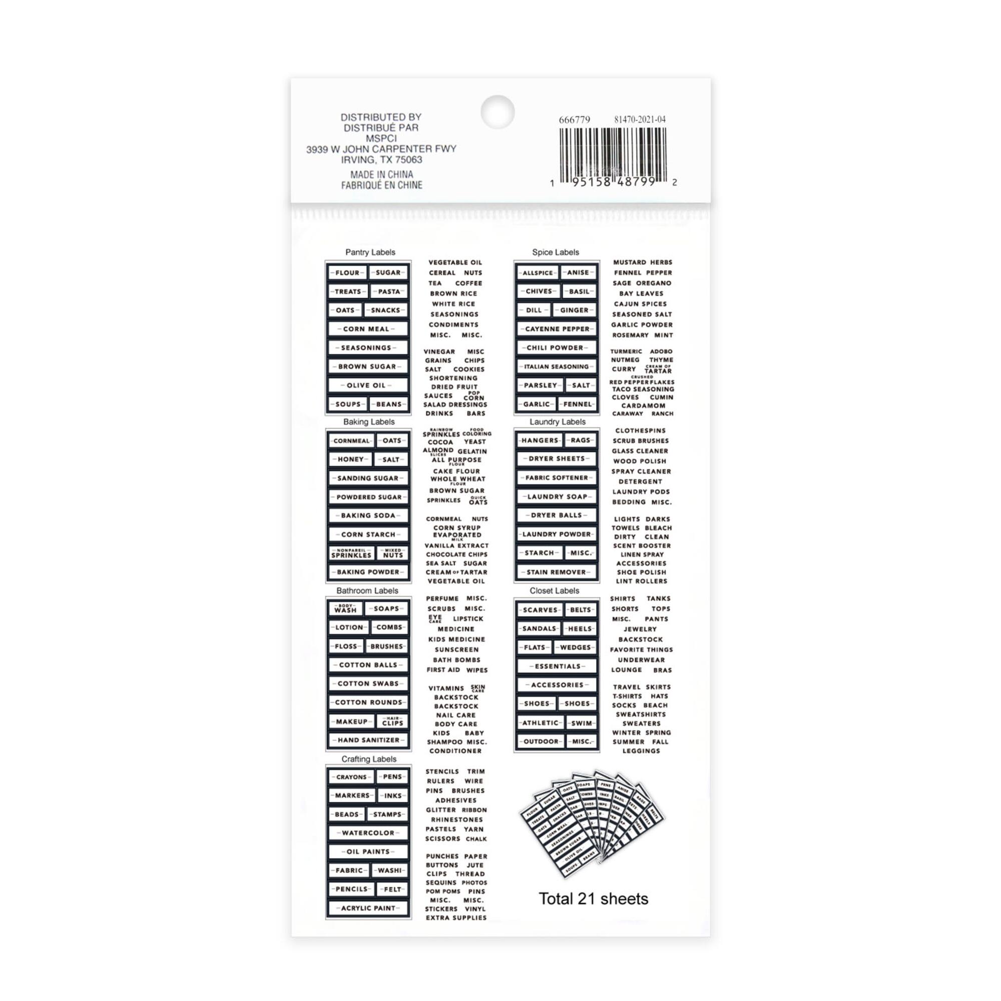 Black Border Rectangle Household Label Stickers by Recollections™